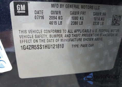 2017 Buick Lacrosse Premium from USA, damaged, VIN 1G4ZR5SS1HU121810